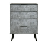 Hong Kong Pewter 4 Drawer Chest with Scandinavian Legs