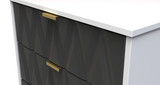 Diamond Graphite White 3 Drawer Midi Chest with Gold Hairpin Legs