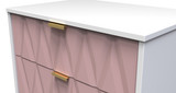 Diamond Kobe Pink 3 Drawer Midi Chest with Gold Hairpin Legs