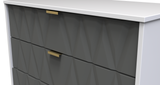 Diamond Shadow Grey 5 Drawer Chest with Gold Hairpin Legs Welcome Furniture