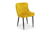 Luxe Pair of Mustard Velvet Dining Chairs 