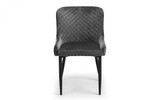 Luxe Pair of Grey Velvet Dining Chairs