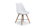 Kari Pair of White and Oak Dining Chairs