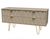 Diamond Mushroom 4 Drawer Bed Box with Gold Hairpin Legs Welcome Furniture