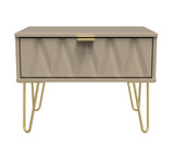 Diamond Mushroom 1 Drawer Midi Chest with Gold Hairpin Legs