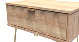 Diamond Bardolino 1 Drawer Midi Chest with Gold Hairpin Legs Welcome Furniture