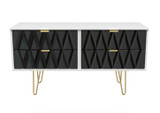 Diamond Black and White 4 Drawer Bed Box with Gold Hairpin Legs