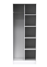 Diamond Black and White Open Shelf Wardrobe Welcome Furniture