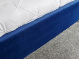 Pettine Royal Blue Velvet Ottoman Bed