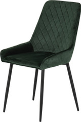Avery Extending Dining Set with 4 Emerald Green Velvet Chairs