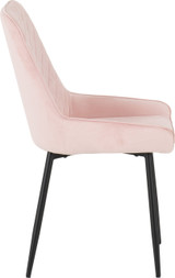 Avery Extending Dining Set with 4 Baby Pink Velvet Chairs