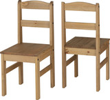 Panama Waxed Pine Dining Table Set with 4 Chairs