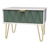 Diamond Labrador Green 1 Drawer Midi Chest with Gold Hairpin Legs