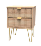 Cube Bardolino 2 Drawer Bedside Cabinet with Hairpin Legs