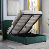 Amelia Green Velvet Storage Ottoman Bed