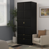 Cube Black Matt 2 Door 2 Drawer Wardrobe Welcome Furniture