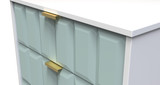Cube Duck Blue and White 3 Drawer Midi Chest with Gold Hairpin Legs Welcome Furniture