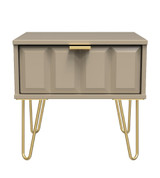 Cube Mushroom 1 Drawer Bedside Cabinet with Gold Hairpin Legs