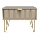 Cube Mushroom 1 Drawer Midi Chest with Gold Hairpin Legs Welcome Furniture