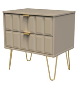 Cube Mushroom 2 Drawer Midi Chest with Gold Hairpin Legs Welcome Furniture
