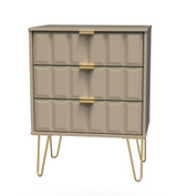 Cube Mushroom 3 Drawer Midi Chest with Gold Hairpin Legs