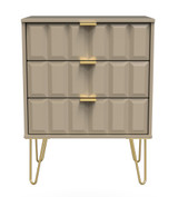 Cube Mushroom 3 Drawer Midi Chest with Gold Hairpin Legs