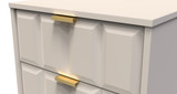 Cube Kashmir 2 Drawer Bedside Cabinet with Gold Hairpin Legs Welcome Furniture