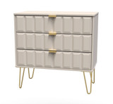 Cube Kashmir 3 Drawer Chest with Gold Hairpin Legs Welcome Furniture