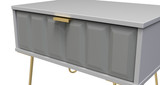 Cube Shadow Matt Grey 1 Drawer Midi Chest with Gold Hairpin Legs Welcome Furniture