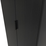 Diego Black 2 Door Wardrobe with Black Fittings