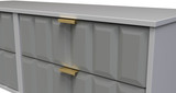 Cube Shadow Matt Grey 4 Drawer Bed Box with Gold Hairpin Legs