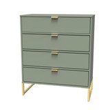 Diego Reed Green 4 Drawer Chest with Gold Frame Legs