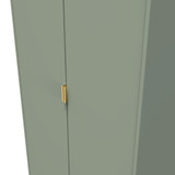 Diego Reed Green 2 Door Wardrobe with Gold Fittings