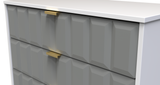 Cube Shadow Grey and White 4 Drawer Chest with Gold Hairpin Legs Welcome Furniture
