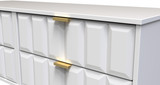 Cube White Matt 4 Drawer Bed Box with Gold Hairpin Legs Welcome Furniture