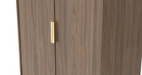 Diego Carini Walnut 2 Door Wardrobe with Gold Fittings Welcome Furniture