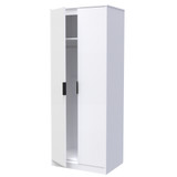 Diego White 2 Door Wardrobe with Black Fittings