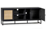 Padstow Black & Rattan TV Unit