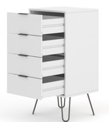 Augusta White Narrow 4 Drawer Chest