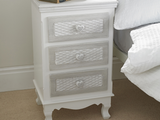 Brittany White-Grey 3 Drawer Bedside Table