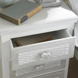 Brittany White-Grey 3 Drawer Bedside Table