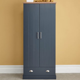 Kendal Slate Blue 2 Door 1 Drawer Wardrobe