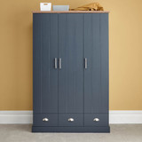 Kendal Slate Blue 3 Door 3 Drawer Wardrobe