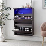 Galicia Wall Mounted Grey Two Tier Shoe Cabinet