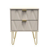 Diamond Kashmir 2 Drawer Bedside Cabinet with Hairpin Legs