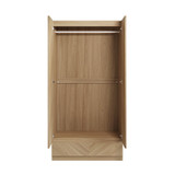 Catania Oak Herringbone 2 Door 1 Drawer Wardrobe