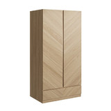 Catania Oak Herringbone 2 Door 1 Drawer Wardrobe