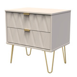 Diamond Kashmir 2 Drawer Midi Chest with Gold Hairpin Legs