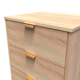 Linear Bardolino 5 Drawer Bedside Cabinet with Gold Hairpin Legs