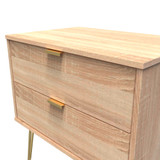 Linear Bardolino 2 Drawer Midi Chest with Gold Hairpin Legs